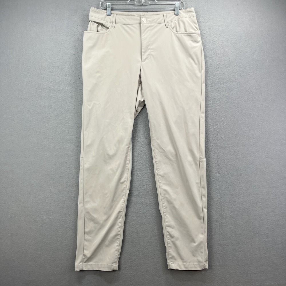 All In Motion Pants Mens 34x32 Beige Cream Tech Stretch Golf‎ Commuter Athletic